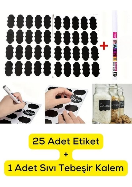 Life 25 Adet Kavanoz Baharat Kalemli Sticker Etiketi MIT1102
