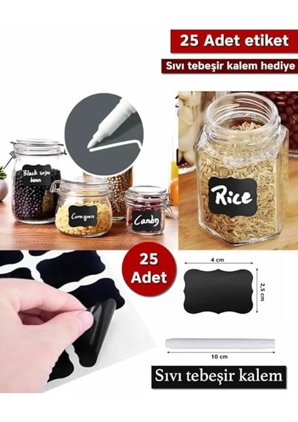 Life 25 Adet Kavanoz Baharat Kalemli Sticker Etiketi MIT1102 fiyatları