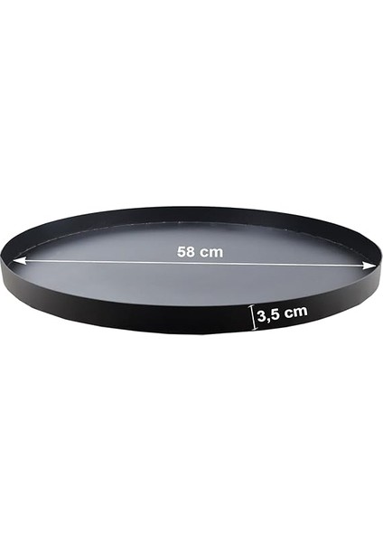 Saksı Altlığı Iç Dış Saksı Altlığı Dekoratif Saksı Altı Çap 58 cm Derinlik 3,5 cm Siyah Renk fiyatları