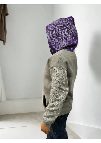 Kadın Baskılı Kapüşonlu Sweatshirt - Gri modelleri