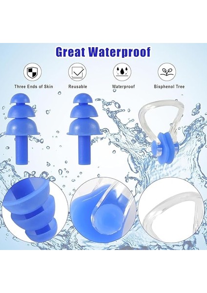 Burun Klipsi ve Kulak Tıkacı Seti – Yumuşak Silikon, Su Geçirmez, Havuz ve Deniz Için, Yetişkin ve Çocuklar Için fırsatları