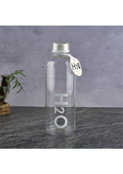 H2O 1lt Borosilikat Cam Matara Beyaz