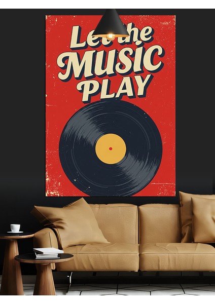 Müziğin Devam Etmesine Izin Ver Plak Dekoratif Kanvas - Mdf Ahşap Tablo fiyatları