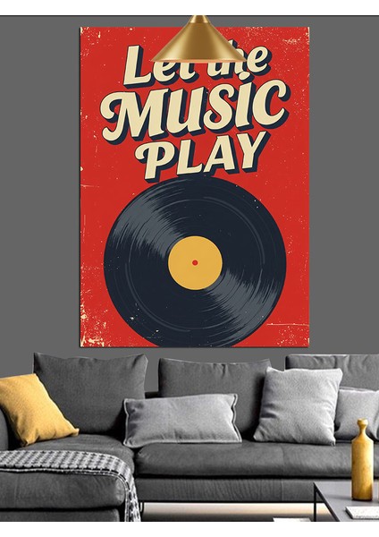 Müziğin Devam Etmesine Izin Ver Plak Dekoratif Kanvas - Mdf Ahşap Tablo modelleri
