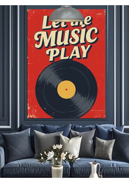 Müziğin Devam Etmesine Izin Ver Plak Dekoratif Kanvas - Mdf Ahşap Tablo fırsatları