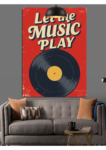 Müziğin Devam Etmesine Izin Ver Plak Dekoratif Kanvas - Mdf Ahşap Tablo indirimleri