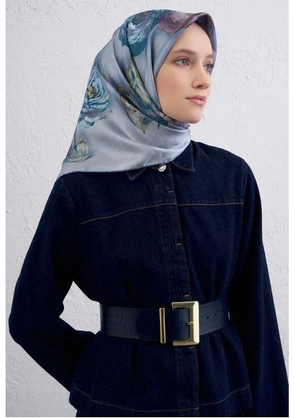 2025 Desenli Saf Ipek Twill Eşarp 9419-07 modelleri