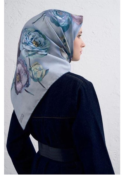 2025 Desenli Saf Ipek Twill Eşarp 9419-07 fırsatları