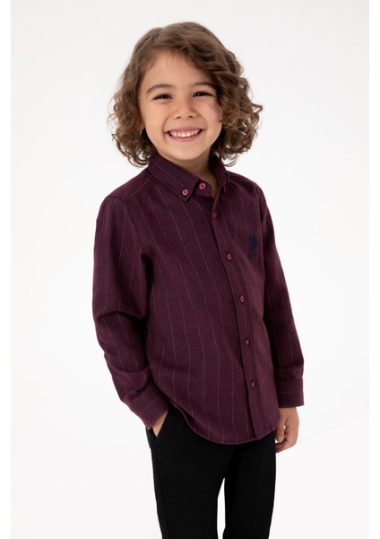 Erkek Çocuk Bordo Gömlek Desenli 50316670-VR014 fırsatları