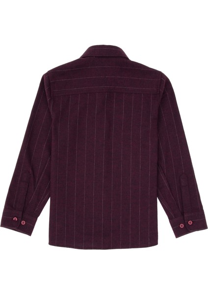 Erkek Çocuk Bordo Gömlek Desenli 50316670-VR014