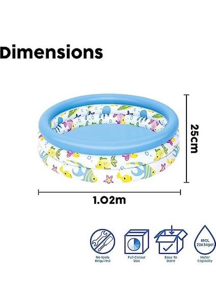 3 Boğum Desenli Çocuk Havuzu, 102CM x 25CM 51008 fiyatları