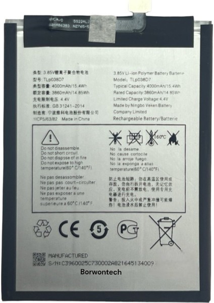 Teknonet Tcl 10 Se Uyumlu Nettech T766H 4000 Mah Batarya