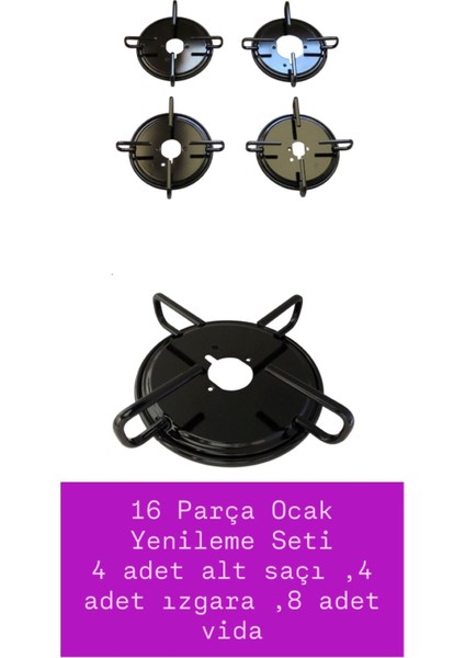 Kumtel,termikel Birçok Marka Için Cam Ocak Izgara Takımı-Ankastre-Set Üstü Ocak Izgarası (16 Parça)