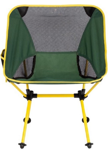 Pratik Cepli & Çantalı Kamp Sandalyesi Yeşil / Sarı