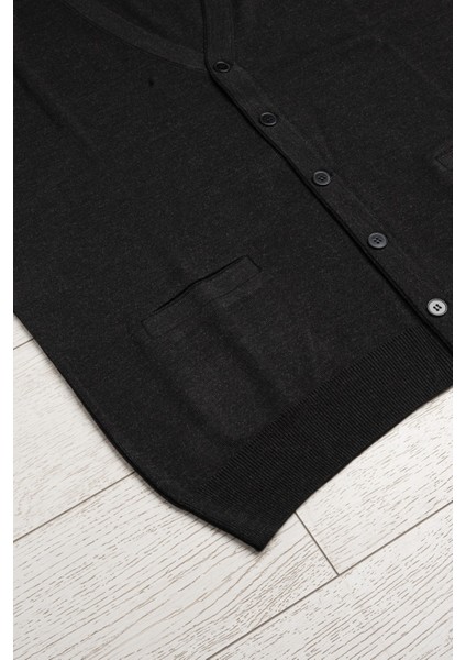 Cepli V Yaka Battal (Büyük Boy) Düğmeli Yünlü Triko Yelek fırsatları