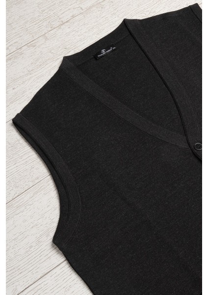 Cepli V Yaka Battal (Büyük Boy) Düğmeli Yünlü Triko Yelek indirimleri