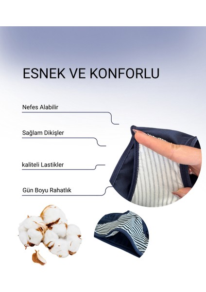 Pamuklu Kadın Külot Slip Empirme Baskılı Yüksek Bel Iç Çamaşırı - 5'li Paket - Lacivert, Xl fiyatları