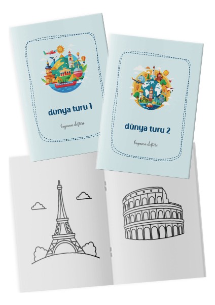 Dünya Turu Boyama Kitabı 2'li Set
