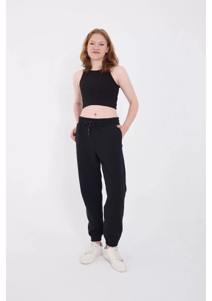 Üç Iplik Basic Lastikli Eşofman Pantolon - Lacivert