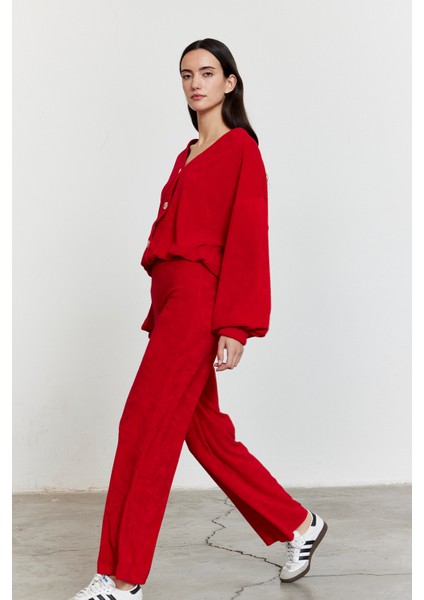 Havlu Kumaş Pantolon Kırmızı fiyatları