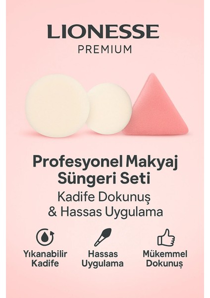 Premium Makyaj Süngeri Seti – Kadife Dokunuş & Hassas Uygulama