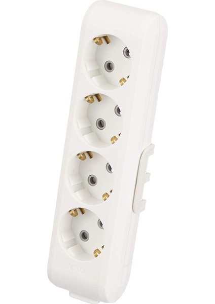 Multi-Let Dörtlü Priz Topraklı Çocuk Korumalı Klemensli