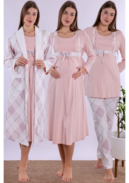 Pudra %100 Pamuk Hamile Lohusa Set