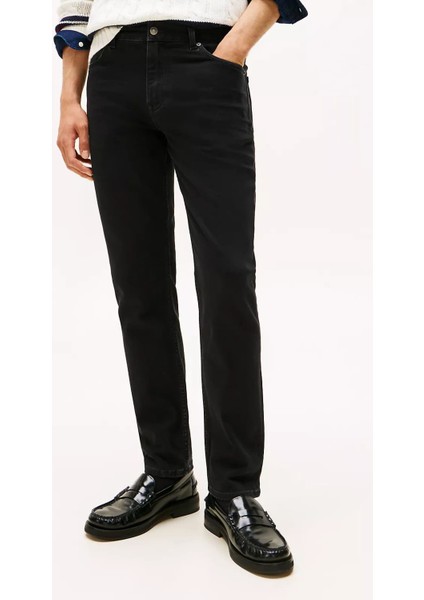 Erkek Denton Düz Kesim Jean Pantolon - Siyah