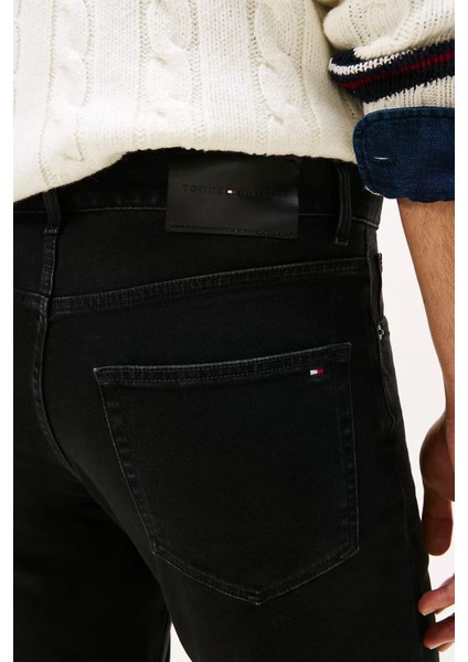 Erkek Denton Düz Kesim Jean Pantolon - Siyah fırsatları