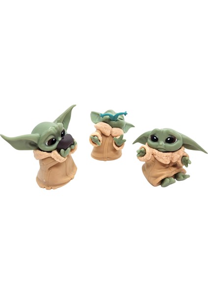 baby yoda 6’lı mini figür seti | star wars grogu koleksiyonluk oyuncak & dekoratif süs