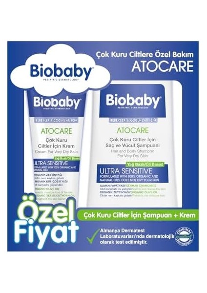 Biobaby Kuru ve Atopik Ciltler Için Şampuan ve Krem modelleri