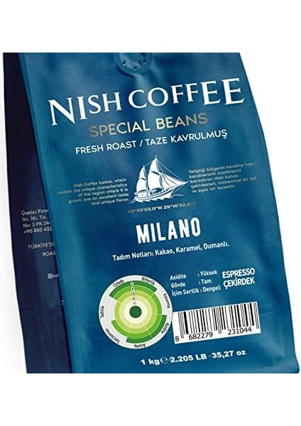 Nish Espresso Kahve Milano 1 Kg-Çekirdek fiyatları