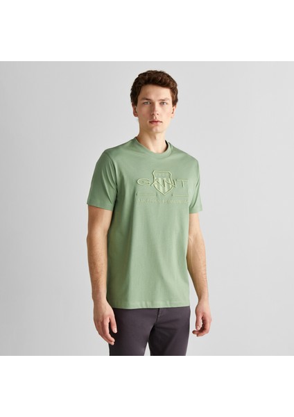 Erkek Yeşil Regular Fit Bisiklet Yaka T-Shirt