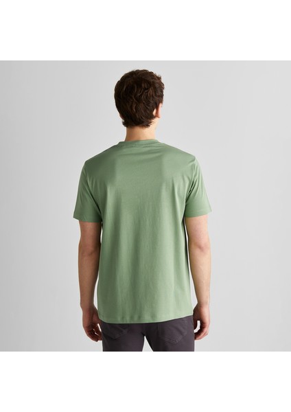 Erkek Yeşil Regular Fit Bisiklet Yaka T-Shirt fiyatları