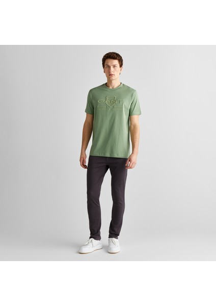 Erkek Yeşil Regular Fit Bisiklet Yaka T-Shirt modelleri