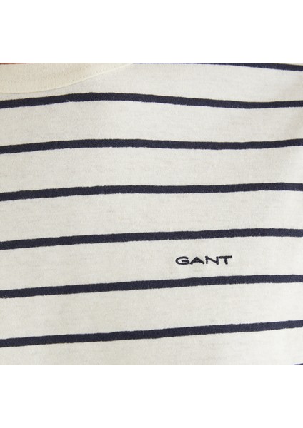 Erkek Krem Regular Fit Bisiklet Yaka Çizgili T-Shirt indirimleri