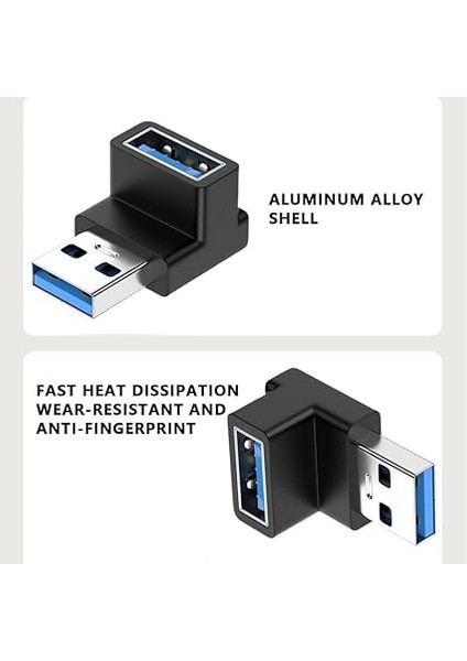 90 Derece Adaptör, 2 Paket 3.1 USB Erkek - Dişi Dik Açı Uzatma Adaptörü, Sabit Disk, Klavye, Dizüstü Bilgisayar Için Tip A - Usb-A Bağlayıcı Adaptörleri, Destek 3A Şarj Otg Veri Aktarımı indirimleri