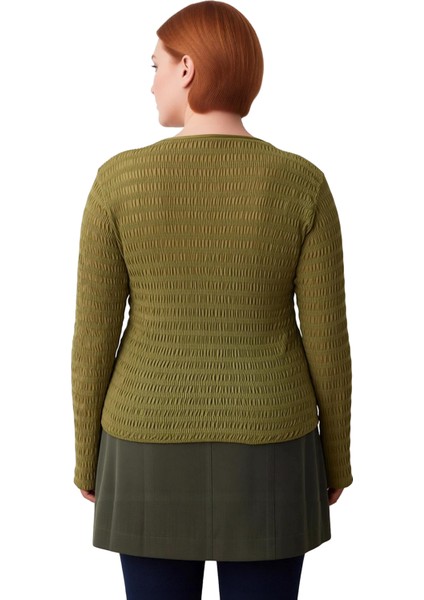 Kadın Dokulu V Yaka Bağcıklı Uzun Kollu Esnek Örme Kaliteli Şık Rahat Modern Zarif Günlük fırsatları