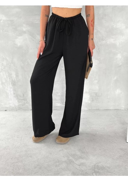 Ayrobin Oversize Kadın Pantalon - Siyah