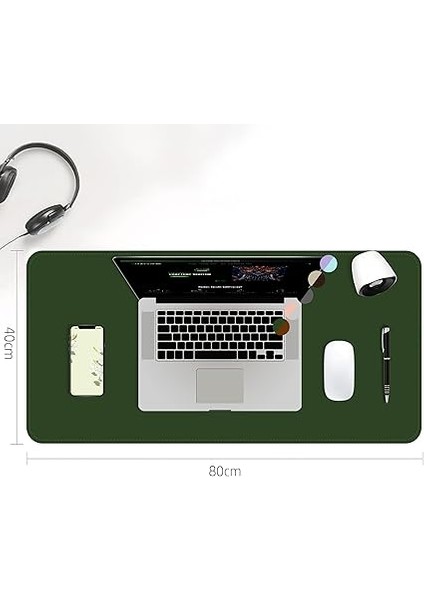 Çift Renk Dikişli Pu Deri Masa Matı 80X40 cm Mousepad, Su Geçirmez Masa Sümeni, Çift Taraflı Kullanım, Dizüstü Bilgisayar/ofis/ev Için, Kaymaz Taban (Koyu Yeşil ve Taba) modelleri