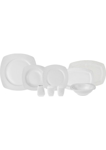 Deren Cream 60 Parça Yemek Takımı Beyaz