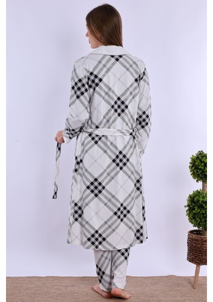 Gri %100 Pamuk Sabahlıklı Hamile Lohusa Pijama Takımı modelleri