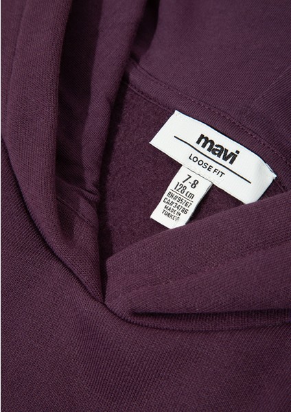 Baskılı Mor Sweatshirt 7S10154-70635