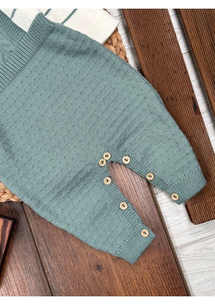 Pamuklu Triko Şapkalı Tulum 2li Erkek Bebek Takım indirimleri