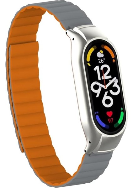 Ile Uyumlu Mi Band 7 Krd-69 Kordon Gri-Turuncu