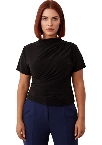 Kadın Örme Büzgülü Bluz Şık ve Konforlu Günlük Giyim Kaliteli Şık Rahat Modern Zarif Günlük fiyatları