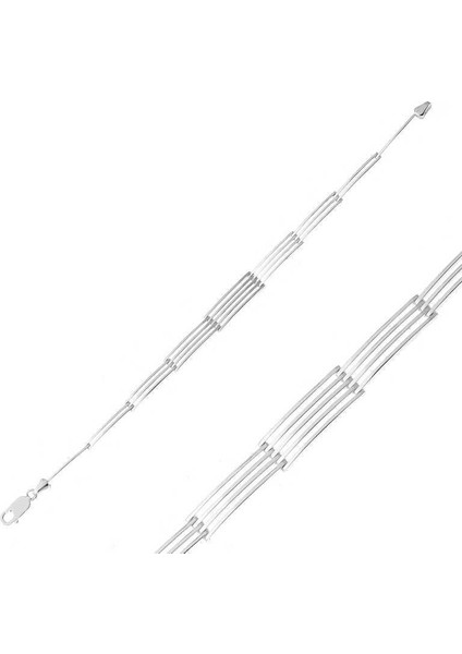 ​Gümüş Parçalı Erkek Bileklik