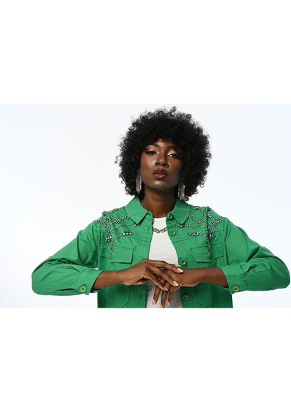 Kadın Robası Taş Işlemeli Gabardin Ceket fiyatları