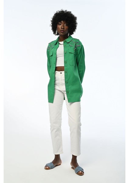 Kadın Robası Taş Işlemeli Gabardin Ceket fırsatları