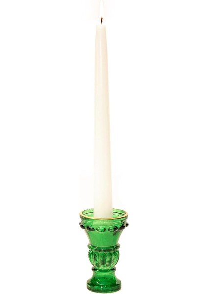 Yeşil Kesme Şamdan Mumluk (Tekli)